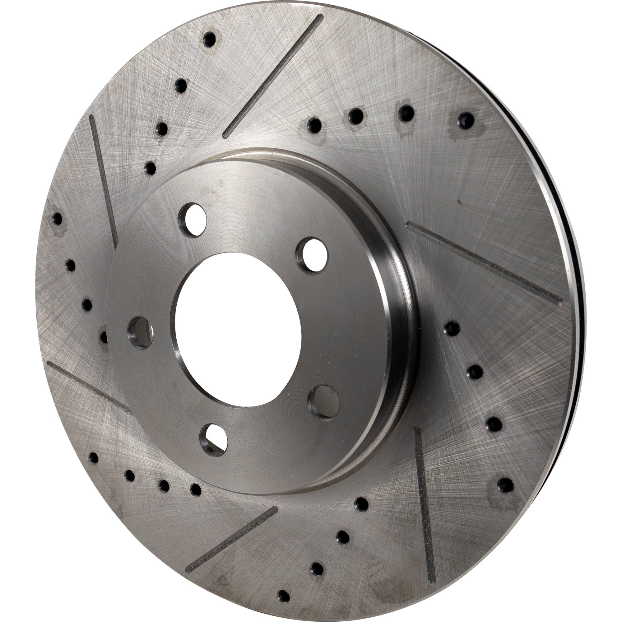 SureStop Front, Driver or Passenger Side Brake Disc, Cross-drilled and Slotted, Vented, 5 Lug Wheels, 11.57 in. Disc Diameter, Sport Package, Pro-Line Series