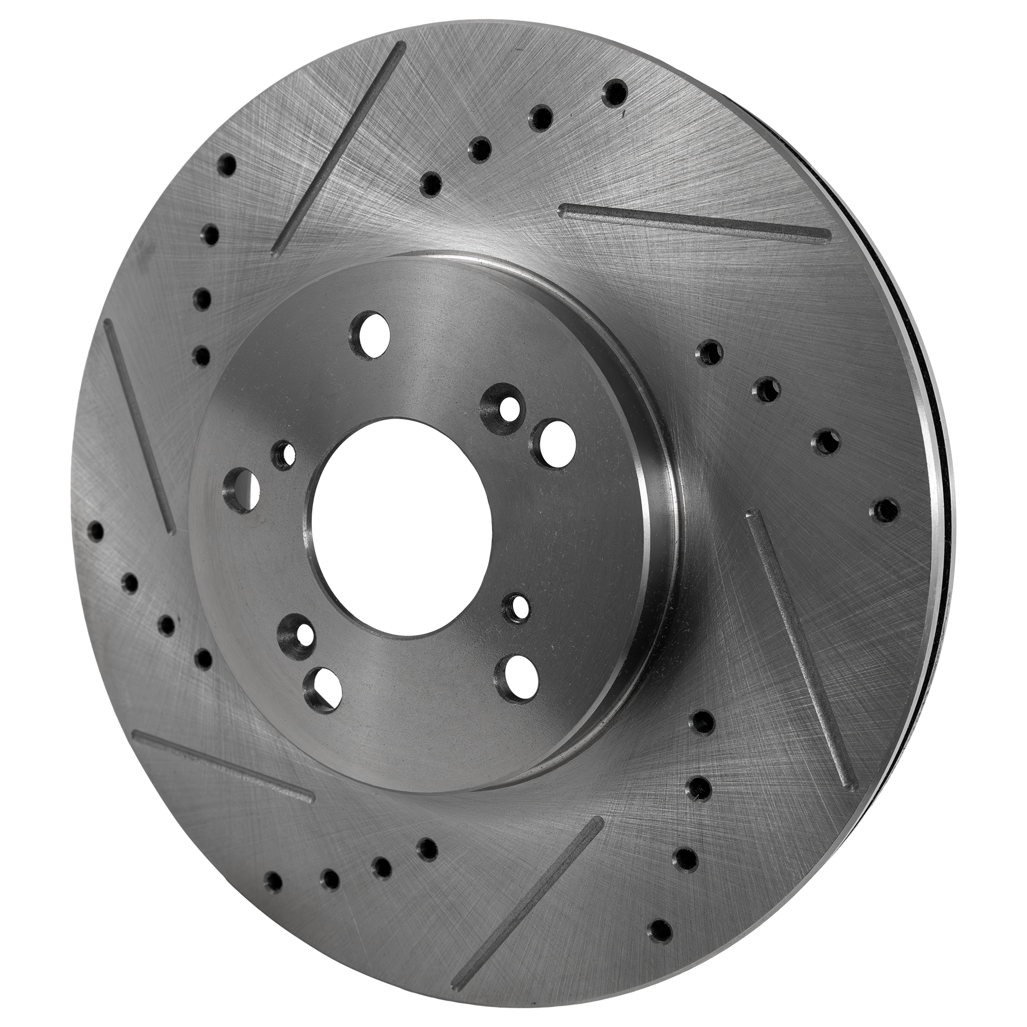 SureStop Front, Driver or Passenger Side Brake Disc, Cross-Drilled and Slotted, Vented, 5 Lugs, 11.81 in. Disc Diameter, Standard Front Caliper, Pro-Line Series